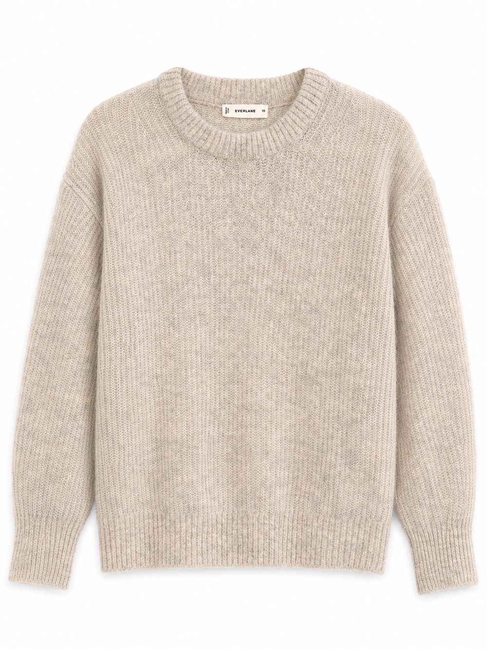 Everlane Alpaca Cocoon Crew Sweater Oatmeal Heather XS Neutral Pullover